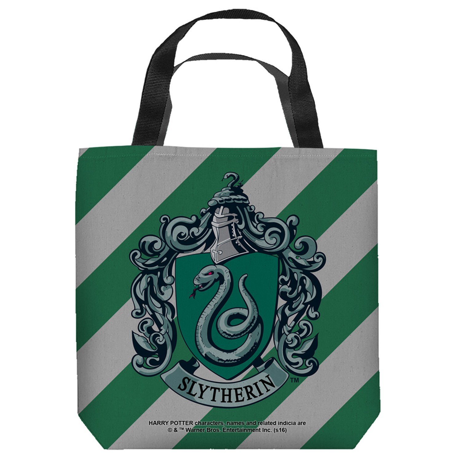 Harry Potter Slytherin Striped Crest Tote Bag
